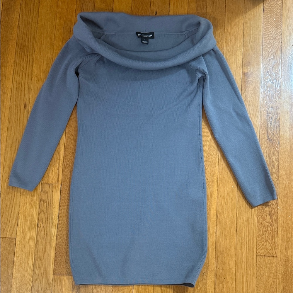 Wilfred Slate Blue Off-Shoulder Dress